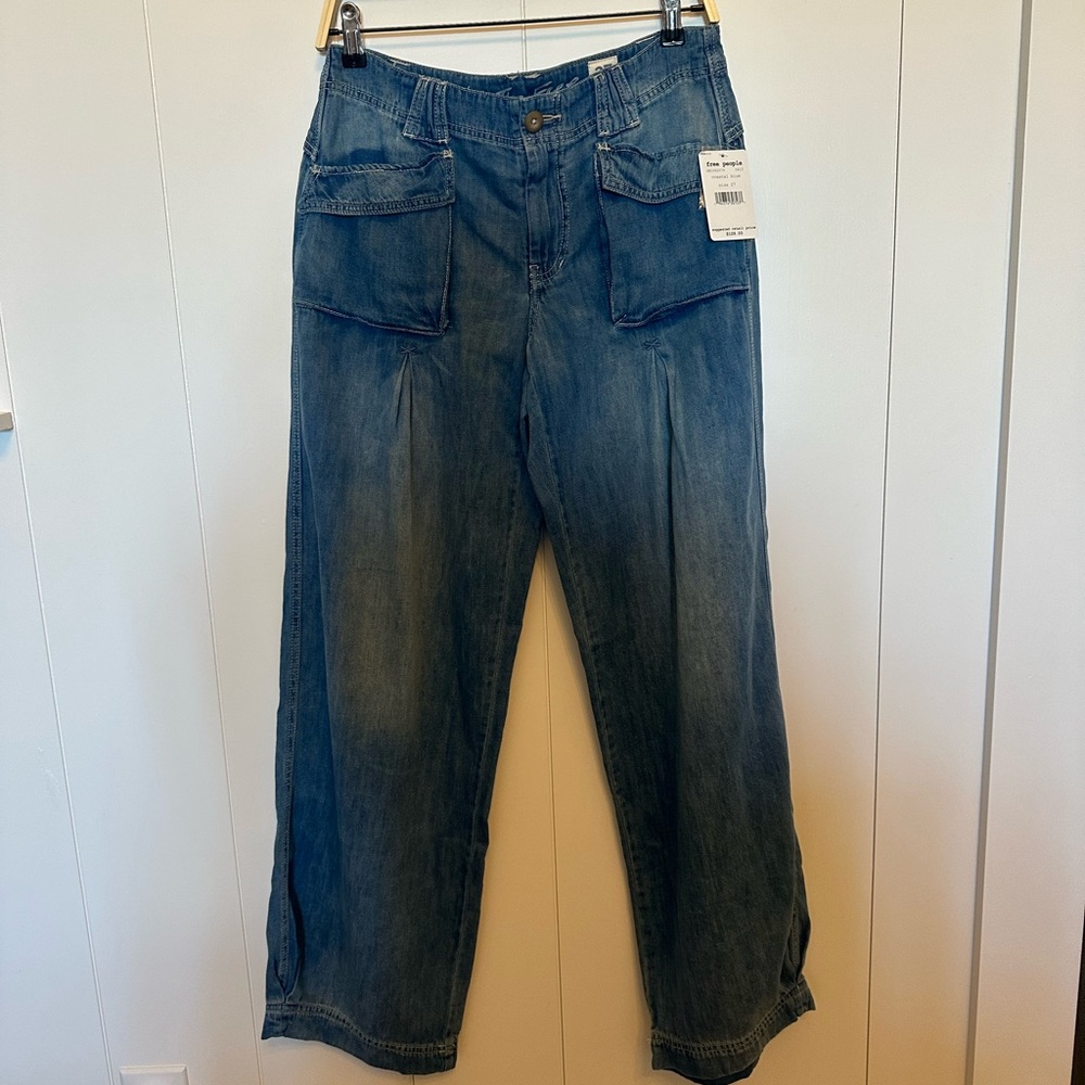 🩵 BIRCH BARREL WIDE LEG JEANS IN COASTAL BLUE 🩵